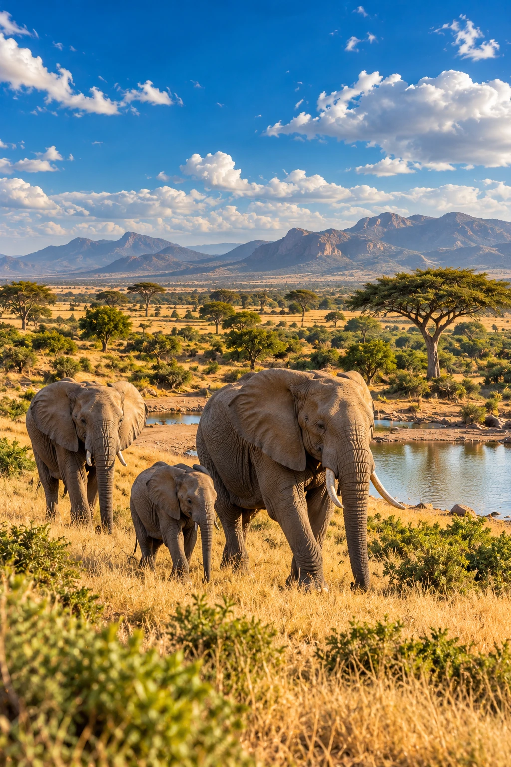 African elephants on safari