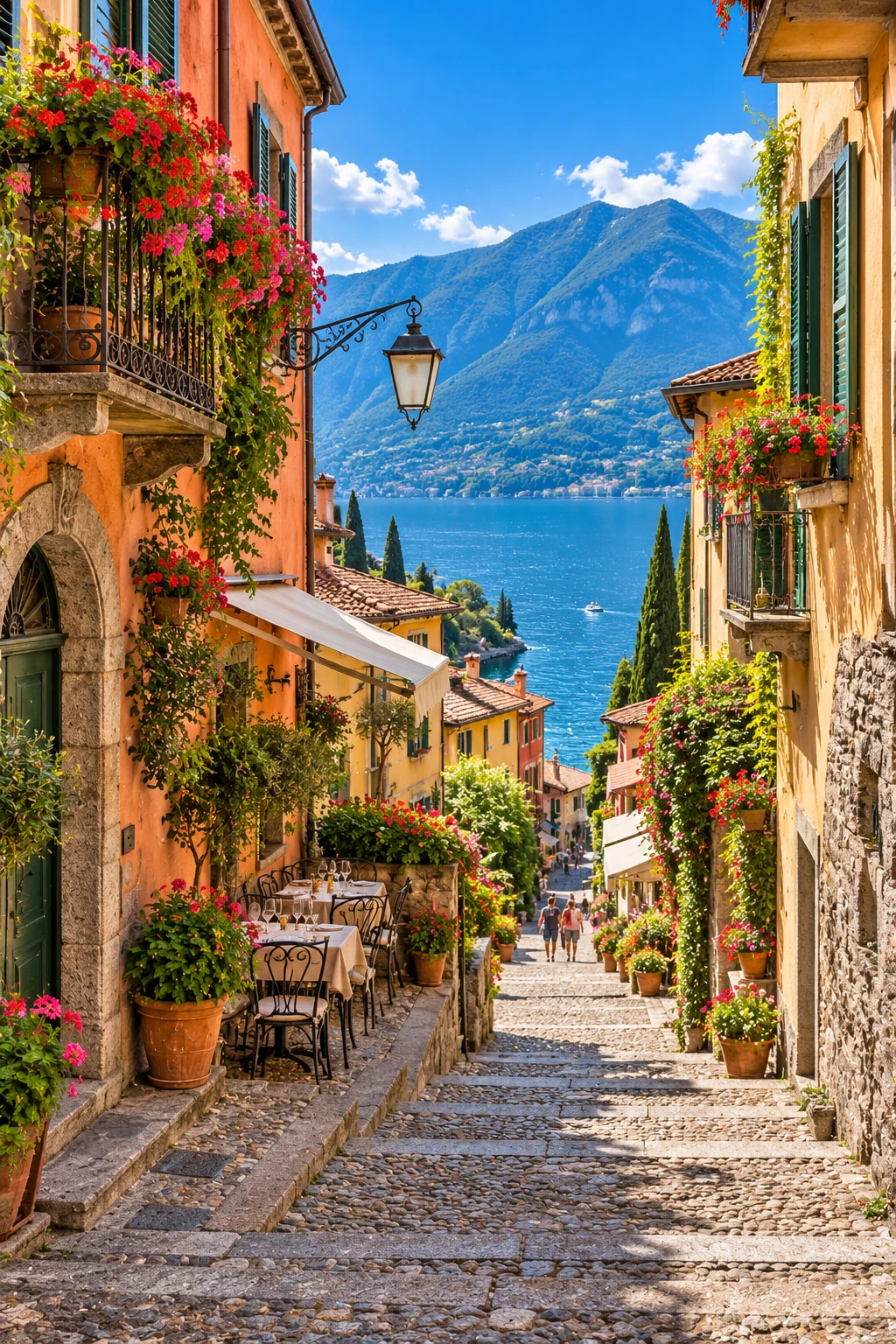 Varenna village at Lake Como Italy